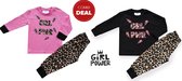 Fun2wear - kleuter / kinder - meisjes - pyjama - 1+1 COMBIDEAL- Girl Power! - maat 92