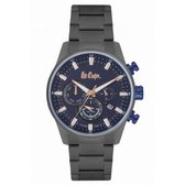 Lee Cooper LC06712.090 - Horloge - Analoog - Heren - Mannen - stalen band - Grijs - Blauw
