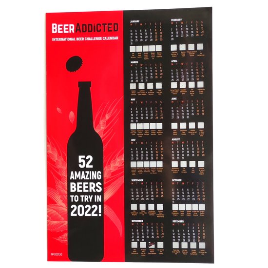 BeerAddicted | Kalender 2022 | Speciale kalender voor bierliefhebbers | Limited edition, slechts 150 exemplaren | Mancave accessoire