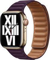 Fonu Leather link Apple Watch 1-7 series 42-44-45mm bandje - Donkere kers