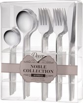 Decorline - Noble - Elegante Glanzend Zilver Bestekset 40stk- Kunstof