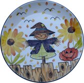 Bord - Ontbijtbord - Bunzlau - Handmade - Handgemaakt - Handpainted - Handbeschilderd - Herfst - Halloween - Servies - Vogelverschrikker - Keramiek - Aardewerk