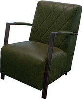 Industriële fauteuil Isabella | leer Colorado groen 08 | 65 cm breed