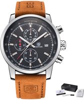 Benyar - Heren - Horloge - 43 mm - Bruin