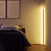 Moderne led vloerlamp - verticale lamp met wit warm led verlichting - sfeerlicht - staande lamp - lichtbron - wit - hoeklamp