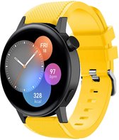 Siliconen Smartwatch bandje - Geschikt voor  Huawei Watch GT 3 42mm siliconen bandje - geel - 42mm - Strap-it Horlogeband / Polsband / Armband