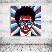 Pop Art The Weeknd Poster in lijst - 90 x 90 cm en 2 cm dik - Fotopapier Mat 180 gr Framed - Popart Wanddecoratie inclusief lijst