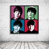Pop Art The Beatles Poster in lijst - 90 x 90 cm en 2 cm dik - Fotopapier Mat 180 gr Framed - Popart Wanddecoratie inclusief lijst