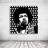 Pop Art Jimi Hendrix Poster in lijst - 90 x 90 cm en 2 cm dik - Fotopapier Mat 180 gr Framed - Popart Wanddecoratie inclusief lijst