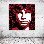 Jim Morrison Pop Art Poster in lijst - 90 x 90 cm en 2 cm dik - Fotopapier Mat 180 gr Framed - Popart Wanddecoratie inclusief lijst