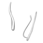 EAR IT UP - Ear climbers - Smooth - Ear climbers - Earclimbers - Ear crawlers - Argent sterling 925 - 27 x 2 mm - 1 paire