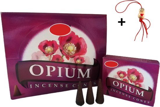 2 Pakjes - Wierook - Wierookkegeltjes - Kegeltjes - Kegels - Incense Cones - Opium - 20 Kegeltjes + Gelukspoppetje