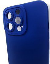 Hoogwaardige Siliconen hoesje met bescherming rondom Camera/Lens - Geschikt voor iPhone 13 Pro - Kobalt blauw (Let OP: Past Alleen 13 Pro)