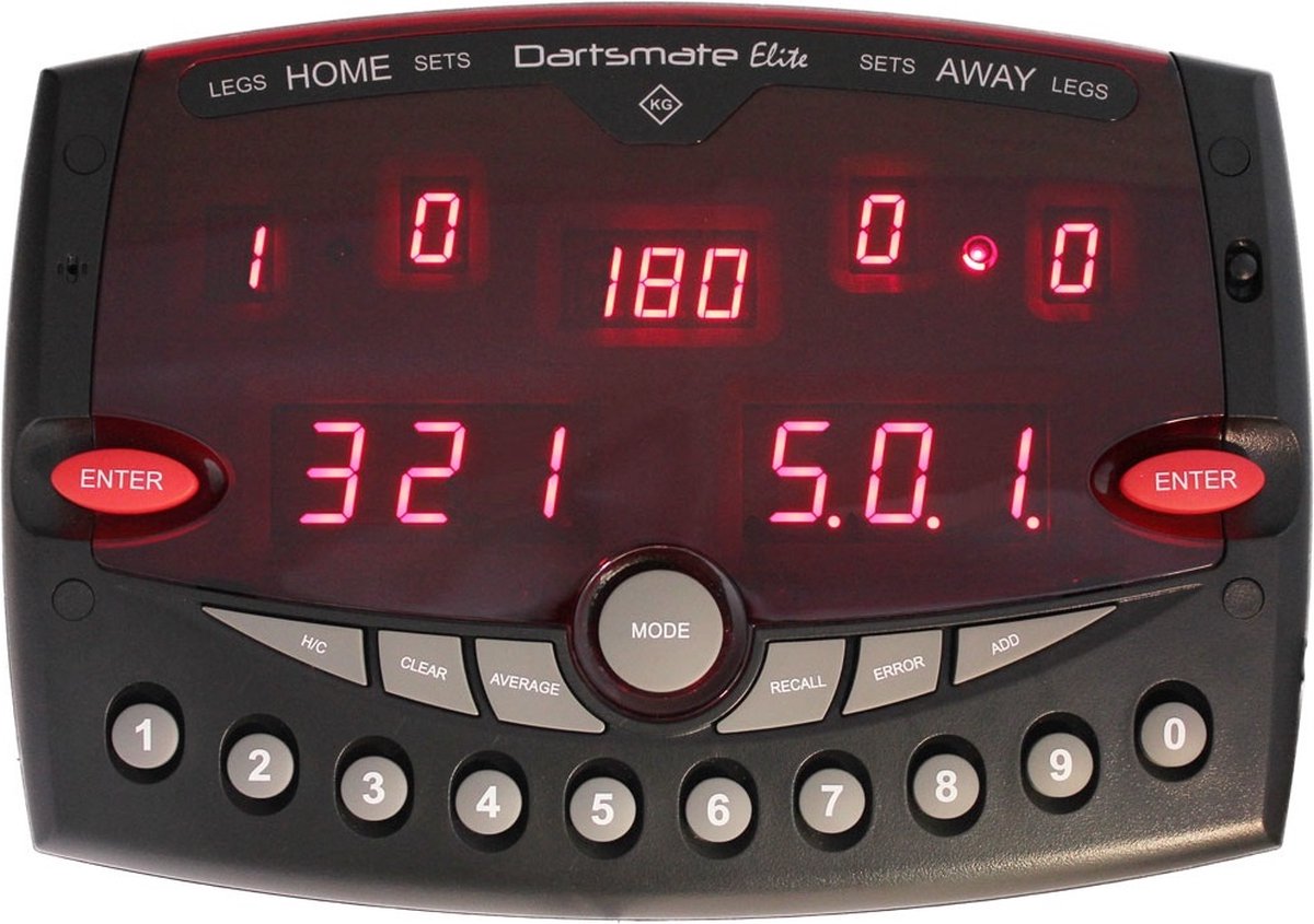 KeyGlory Dartsmate Elite - Dart Scorebord Elektronisch - LED Display - Scorer en Training - Handicap Functie - PAC Modus
