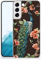 Telefoon Hoesje Geschikt voor Samsung Galaxy S22 Plus Siliconen Back Cover Pauw met Bloemen
