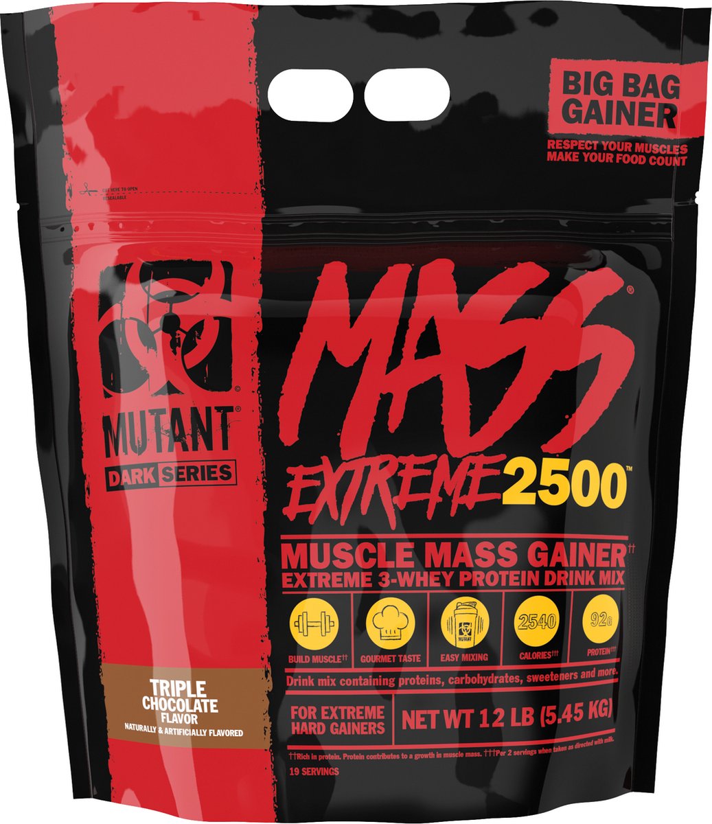 Goedkoopste Mutant Mass XXXTREME 2500 (12lbs) Triple Chocolate