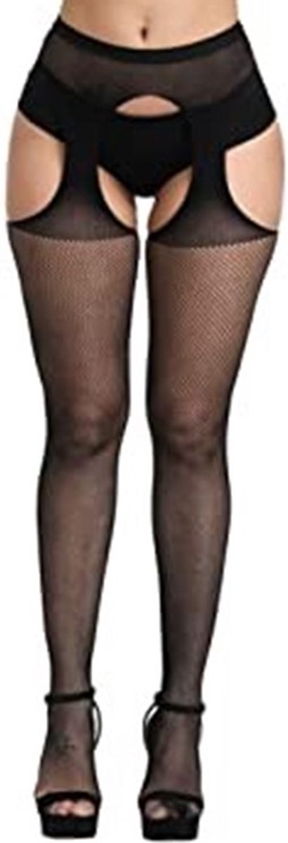 Sexy luxe zwarte panty met jarretelgordel -Luxe panty - jarretel kousen- Cadeau voor Vrouw- Erotische kousen