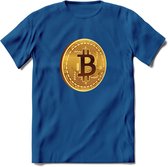 Bitcoin Coin - Crypto T-Shirt Kleding Cadeau | Dames / Heren / Unisex | Bitcoin / Ethereum shirt | Grappig Verjaardag kado | BTC Tshirt Met Print | - Donker Blauw - M