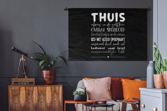 Tapisserie murale - Maison - Proverbes - Cœur - 150x100 cm - Tapisserie murale