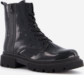 Blue Box dames lak veterboots - Zwart - Maat 40