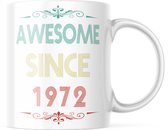 Verjaardag Mok awesome since 1972 | Verjaardag cadeau | Grappige Cadeaus | Koffiemok | Koffiebeker | Theemok | Theebeker