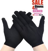4 Stuks katoenen Handschoen Maat M – 4PCS Black Gloves 2 Pairs Soft Cotton Gloves Coin Jewelry Silver Inspection Gloves Stretchable Lining Glove - Handschoenen 100% katoenen Zwart
