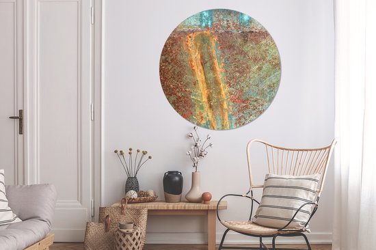 WallCircle - Wandcirkel ⌀ 140 - Kleuren - Roest - Metaal - Ronde schilderijen woonkamer - Wandbord rond - Muurdecoratie cirkel - Kamer decoratie binnen - Wanddecoratie muurcirkel - Woonaccessoires