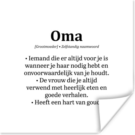 Affiche Dictionnaire - Grand-mère - Lettres - Citations - 50x50 cm