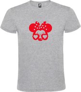Grijs  T shirt met  "Minnie Mouse Love " print Rood size L