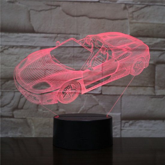 3D Led Lamp Met Gravering - RGB 7 Kleuren - Auto