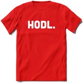 HODL - Crypto T-Shirt Kleding Cadeau | Dames / Heren / Unisex | Bitcoin / Ethereum shirt | Grappig Verjaardag kado | BTC Tshirt Met Print | - Rood - 3XL