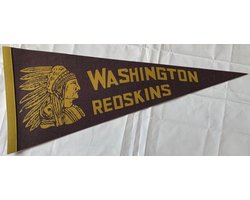 USArticlesEU - Washington Redskins - Vintage logo - NFL - Vaantje - American Football - Sportvaantje - Pennant - Wimpel - Vlag - Rood/Geel/Wit - 31 x 72 cm