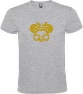 Grijs  T shirt met  "Minnie Mouse Love " print Goud size M