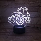 Lampe Led 3D Avec Gravure - RVB 7 Couleurs - Tracteur