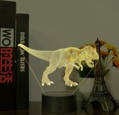 3D Led Lamp Met Gravering - RGB 7 Kleuren - Dinosaurus
