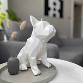 Marokka Design Sculptuur Beeld - Franse Bulldog – Wit - 30 cm hoog - Handgemaakt