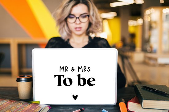 Sticker ordinateur portable - 15,6 pouces - Proverbes - 'Mr & Mrs to be' - Coeur - Citations