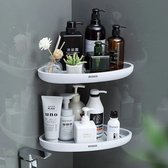 Ecoco - Badkamer Organizer - Ovaal - Opslag - Accessoires Houder - Lotions - Doucherek - Grijs - 2 stuks