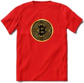 Bit-Coin - Crypto T-Shirt Kleding Cadeau | Dames / Heren / Unisex | Bitcoin / Ethereum shirt | Grappig Verjaardag kado | Tshirt Met Print  Prijs - Rood - XXL