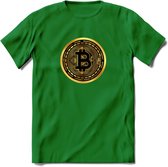 Bit-Coin - Crypto T-Shirt Kleding Cadeau | Dames / Heren / Unisex | Bitcoin / Ethereum shirt | Grappig Verjaardag kado | Tshirt Met Print  Prijs - Donker Groen - 3XL