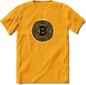 Bit-Coin - Crypto T-Shirt Kleding Cadeau | Dames / Heren / Unisex | Bitcoin / Ethereum shirt | Grappig Verjaardag kado | Tshirt Met Print  Prijs - Geel - S