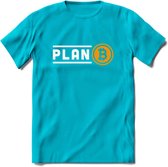 Plan B - Crypto T-Shirt Kleding Cadeau | Dames / Heren / Unisex | Bitcoin / Ethereum shirt | Grappig Verjaardag kado | Tshirt Met Print | - Blauw - S