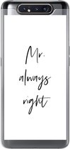 Geschikt voor Samsung Galaxy A80 hoesje - Quotes - 'Mr. always right' - Spreuken - Trouwen - Siliconen Telefoonhoesje