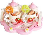 Fantastische Speelgoed Theeservies Met Dienblad - Houten Theeset - Kinderen speelgoed - Rollenspellen - Keuken & Voedsel - Servies - Kinderen Theeservies - Koffieservies - Thee - T