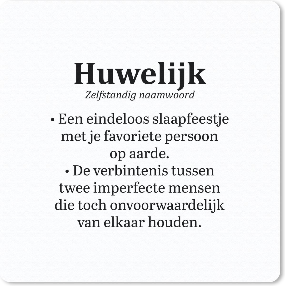 Muismat 20x20 cm - Mousepad 'Huwelijk' - Spreuken - Quotes - Trouwen - Muismatten