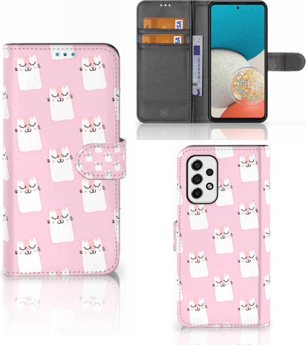 Samsung Galaxy A53 Telefoonhoesje met Pasjes Sleeping Cats
