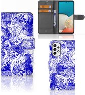 Book Style Case Geschikt voor Samsung Galaxy A53 Smartphone Hoesje Angel Skull Blue