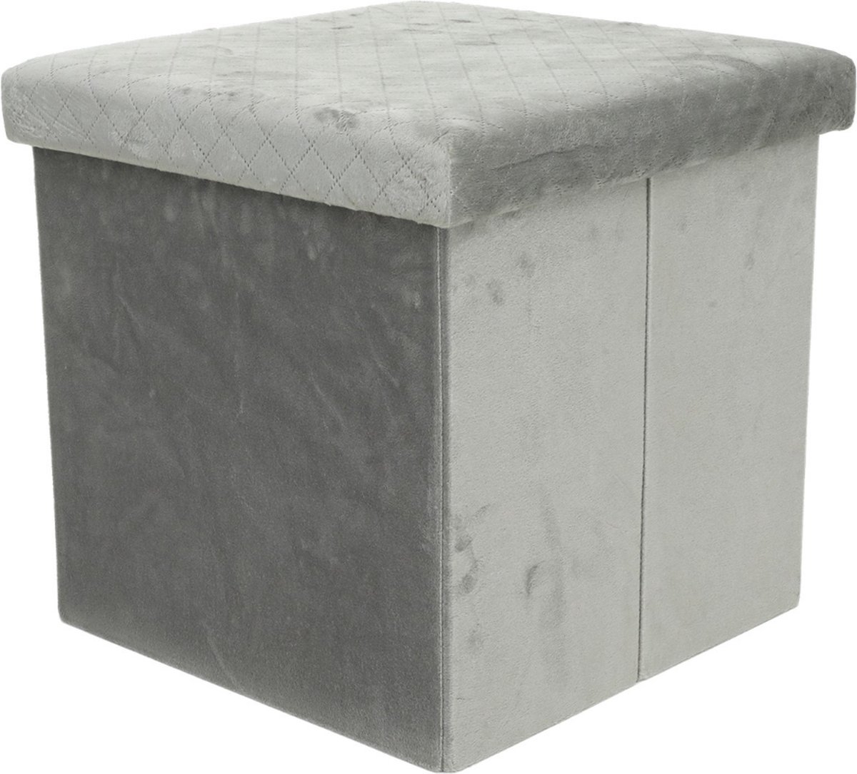 Opvouwbare Opbergpoef - vierkant - 38 x 38 x 38 cm - Grijs