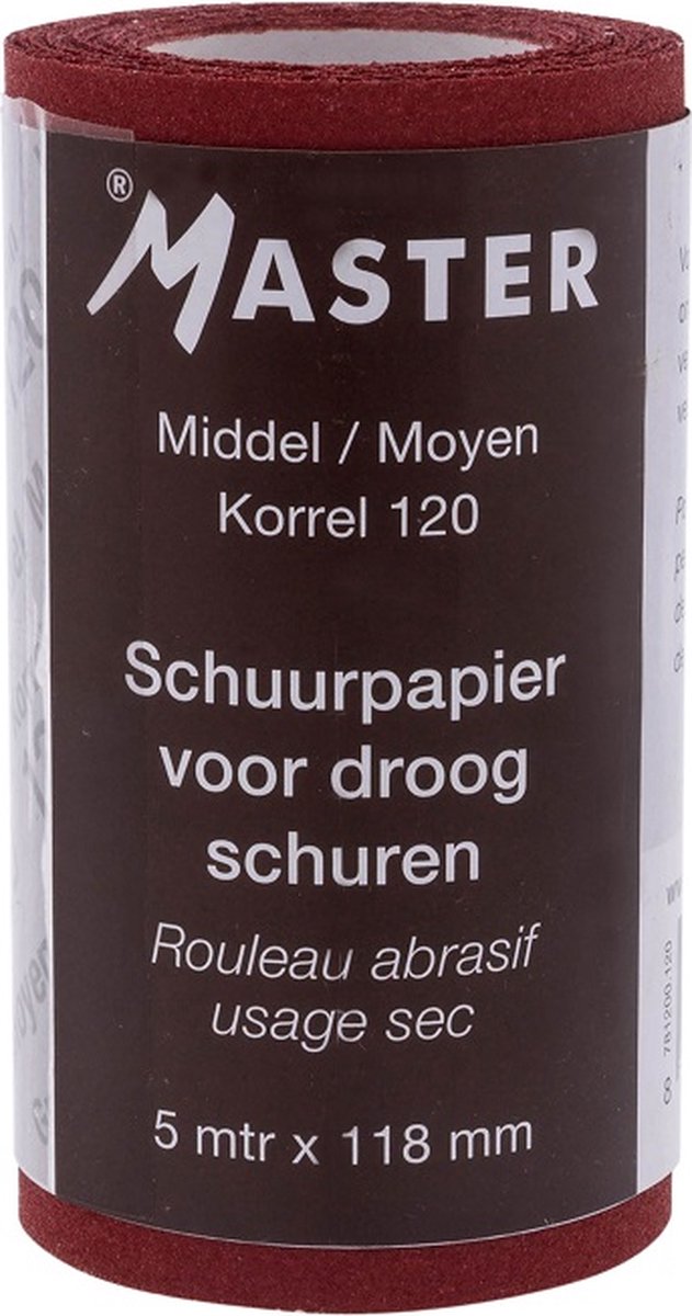 Master Schuurrol Droog Korrel 120 118mm x 5mtr