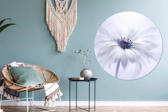 WallCircle - Cercle mural ⌀ 150 - Bloem - Abstrait - Wit - Tableaux ronds salon - Assiette murale ronde - Décoration murale cercle - Décoration chambre intérieur - Décoration murale cercle mural - Accessoires de maison